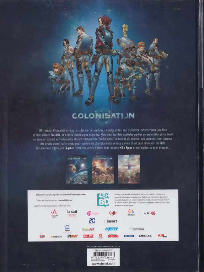 Verso de l'album Colonisation Tome 1 Les naufragés de l'espace