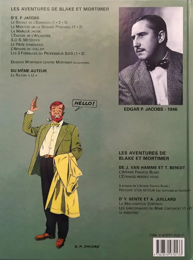 Verso de l'album Blake et Mortimer Tome 7 L'Enigme de l'Atlantide