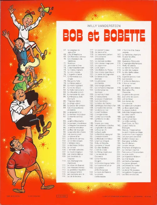 Verso de l'album Bob et Bobette Tome 116 La clé de bronze