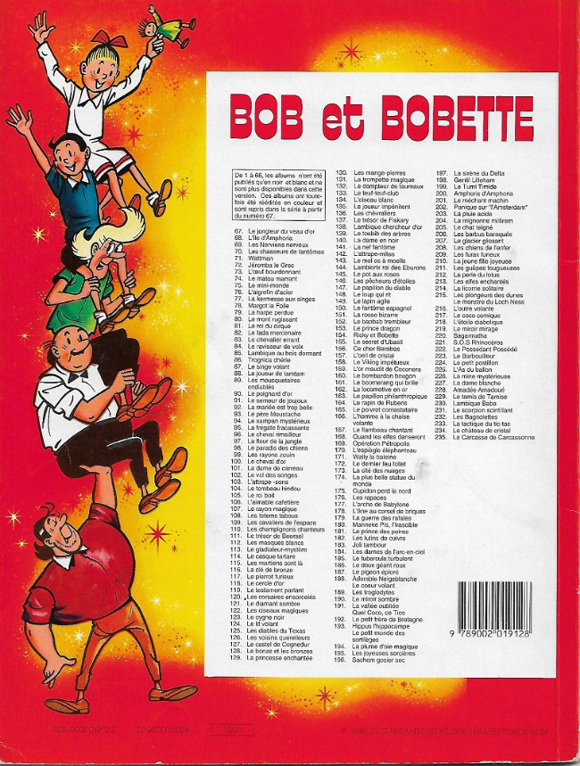 Verso de l'album Bob et Bobette Tome 211 Les guêpes fougueuses