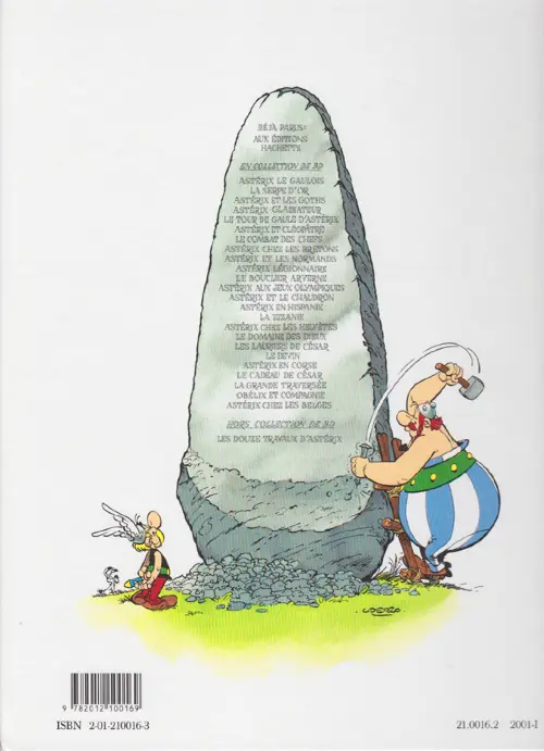 Verso de l'album Astérix Tome 16 Astérix chez les helvètes