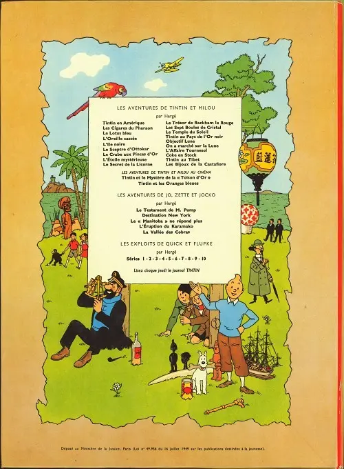 Verso de l'album Tintin Tome 19 Coke en stock