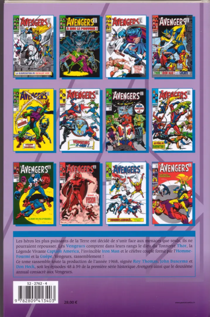 Verso de l'album The Avengers - L'intégrale Tome 5 1968