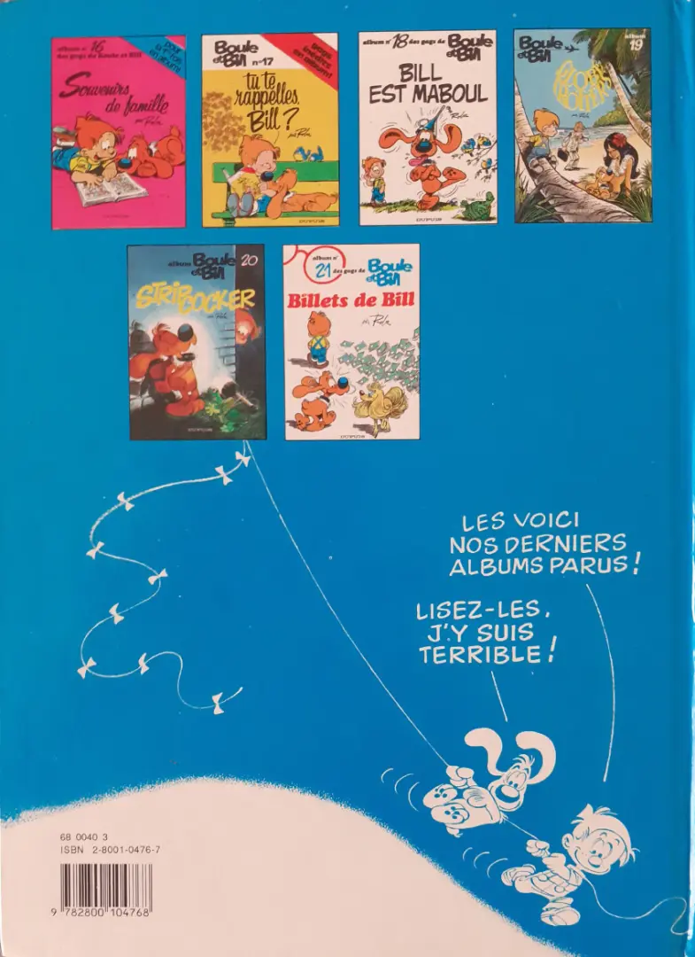 Verso de l'album Boule & Bill Tome 12 Ce coquin de cocker