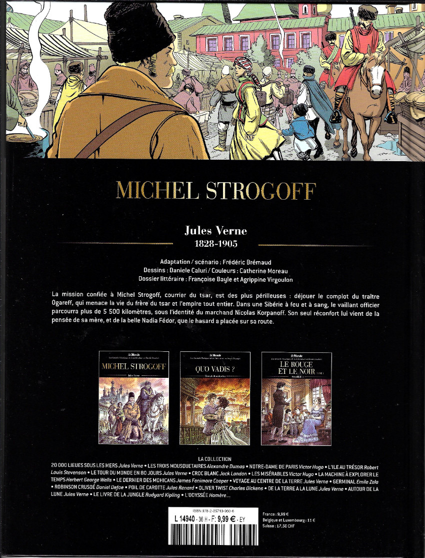 Verso de l'album Les Grands Classiques de la littérature en bande dessinée Tome 27 Michel Strogoff