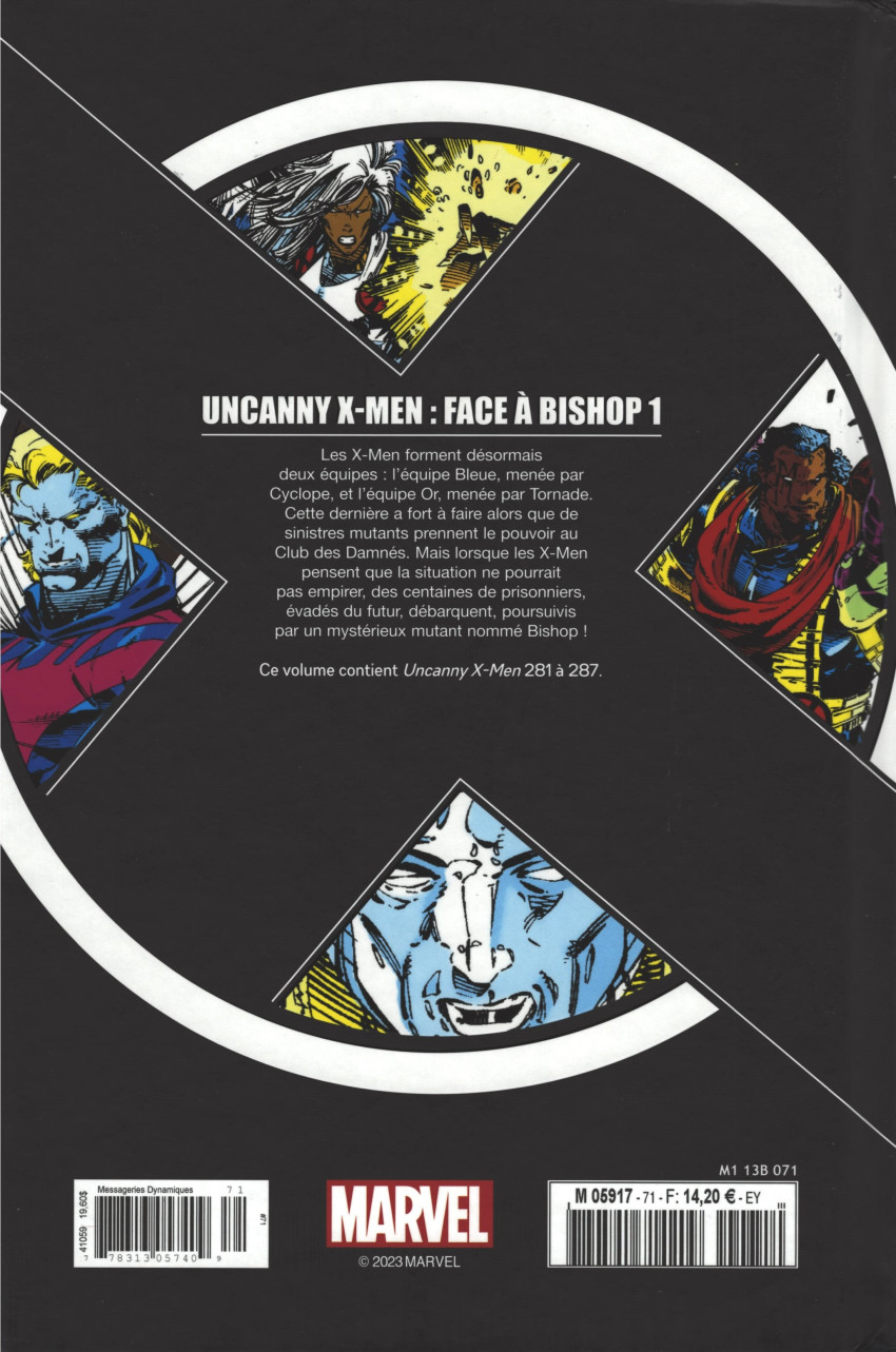 Verso de l'album X-Men - La Collection Mutante Tome 71 Face à Bishop 1