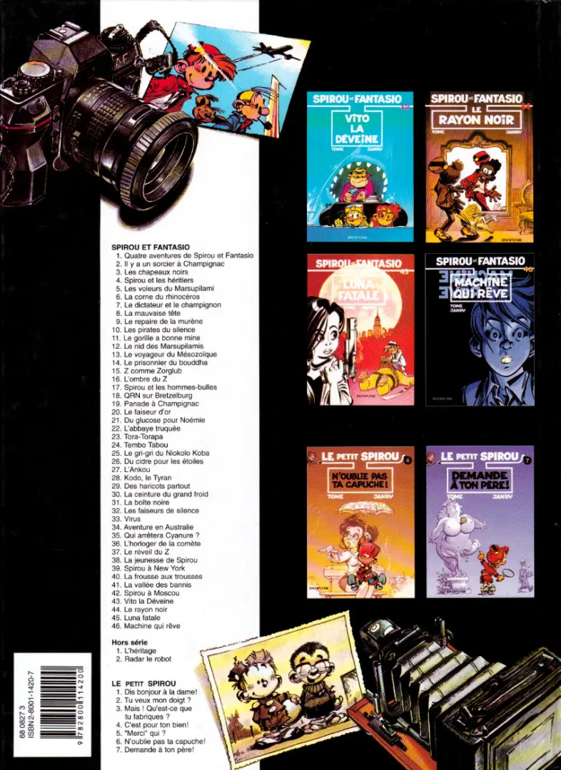 Verso de l'album Spirou et Fantasio Tome 38 La jeunesse de Spirou