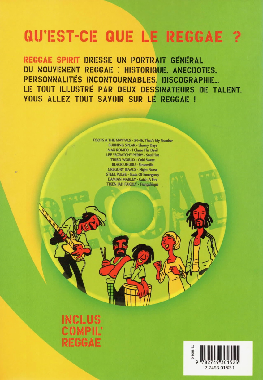 Verso de l'album Reggae spirit