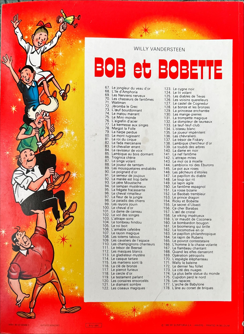 Verso de l'album Bob et Bobette Tome 135 Le joueur impénitent