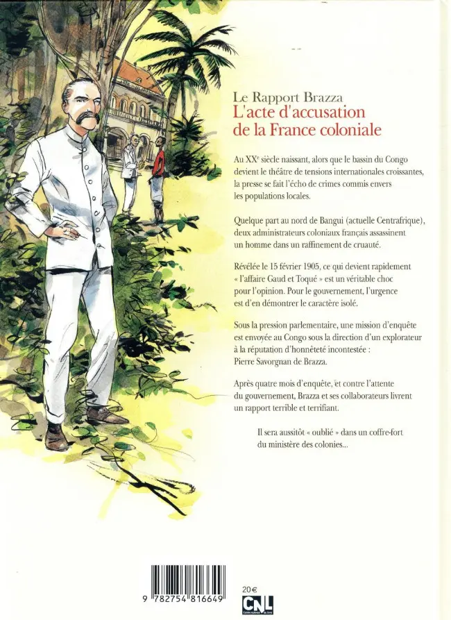 Verso de l'album Congo 1905 Le Rapport Brazza - Le premier secret d'État de la Françafrique