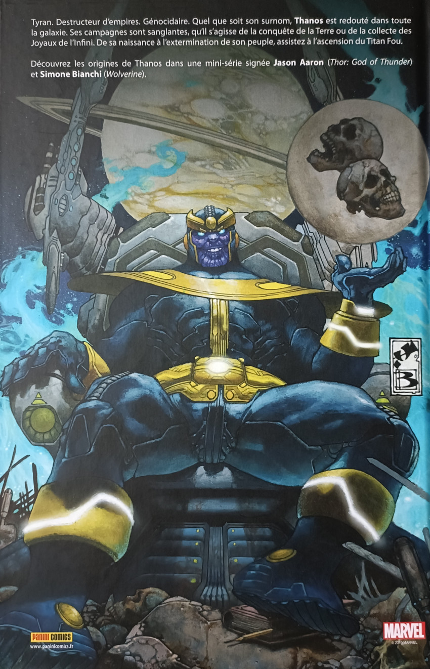 Verso de l'album Thanos : L'ascension