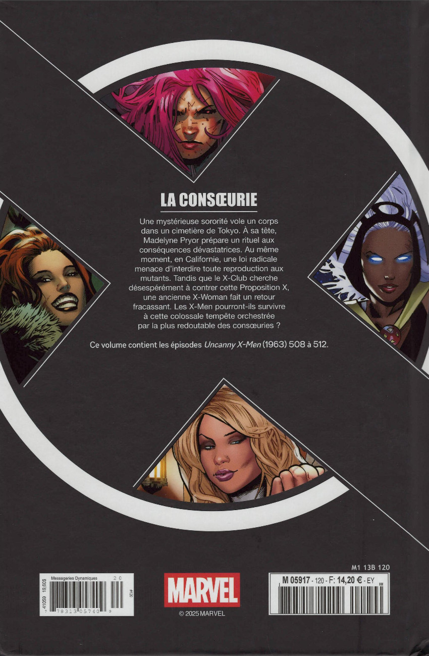 Verso de l'album X-Men - La Collection Mutante Tome 120 La Consoeurie