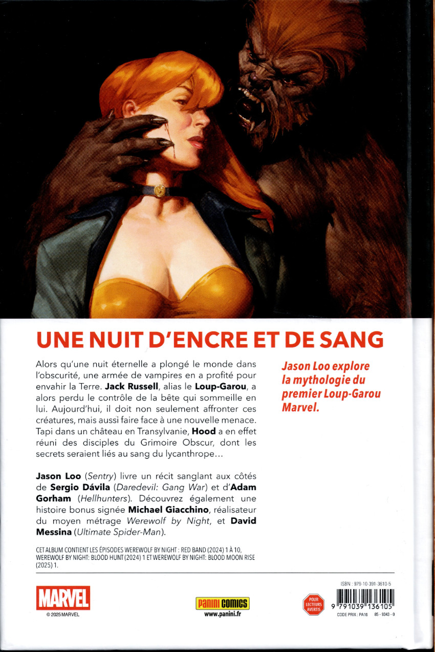 Verso de l'album Werewolf by Night 1 Deux Loups