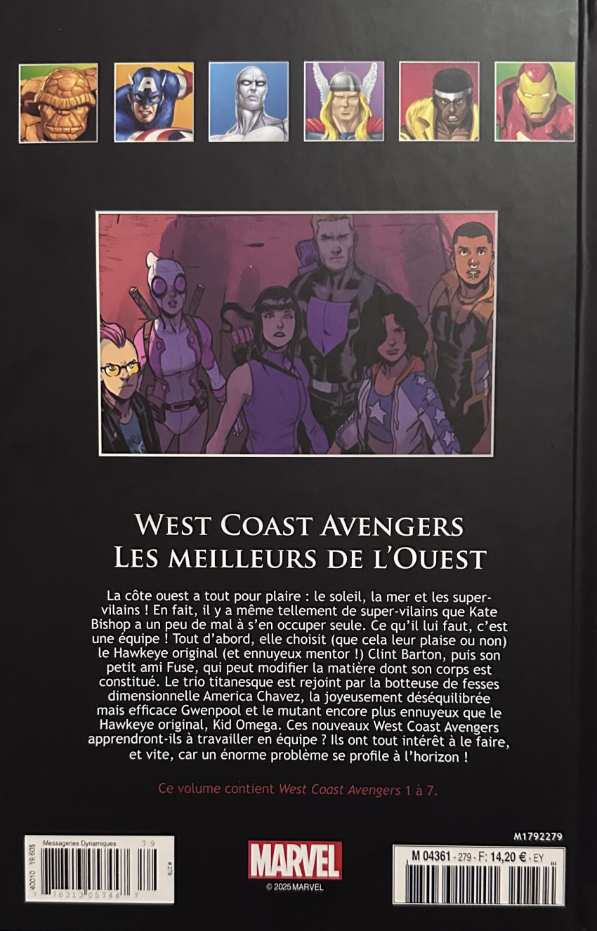 Verso de l'album Marvel Comics - La collection de référence Tome 279 West Coast Avengers : Les meilleurs de l'ouest
