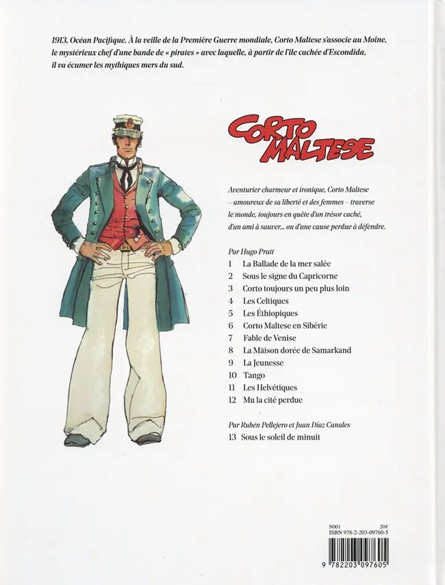 Verso de l'album Corto Maltese Tome 1 La Ballade de la mer salée