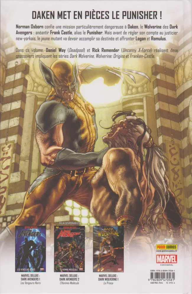 Verso de l'album Dark Wolverine Tome 2 Punition