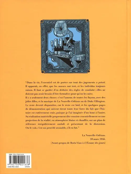 Verso de l'album L'Écume des jours