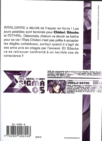 Verso de l'album Full Metal Panic ! Sigma 05