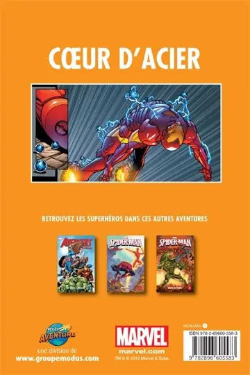 Verso de l'album Iron Man - Les aventures Tome 1 Cœur D'acier