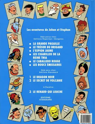 Verso de l'album Johan et Stephan Tome 8 Le secret de Volcanie