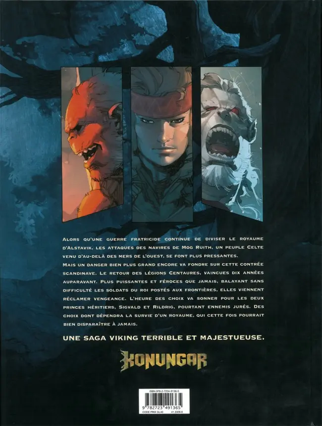 Verso de l'album Konungar Tome 3 Le châtiment