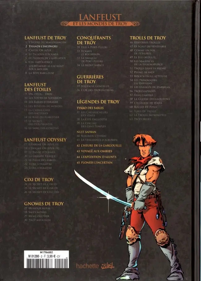 Verso de l'album Lanfeust et les mondes de Troy Tome 2 Lanfeust de Troy - Thanos l'incongru