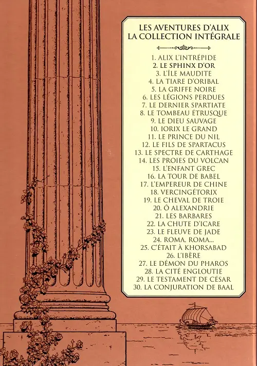 Verso de l'album Alix La collection Tome 2 Le Sphinx d'or