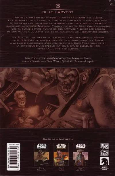 Verso de l'album Star Wars - Dark Times Tome 3 Blue Harvest