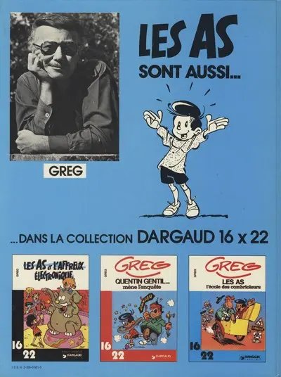 Verso de l'album Les As Tome 1 Quentin Gentil et Le roi de l'évasion