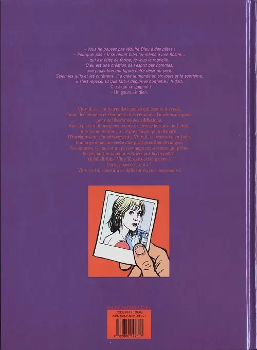 Verso de l'album Une stupéfiante aventure de Viny K. Tome 1 Une si jolie petite gueule