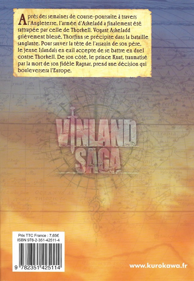 Verso de l'album Vinland Saga Volume 6