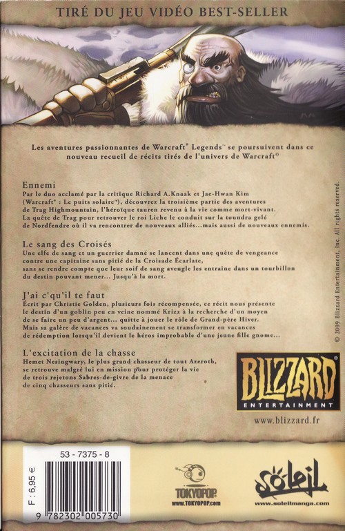 Verso de l'album Warcraft Legends Volume 3