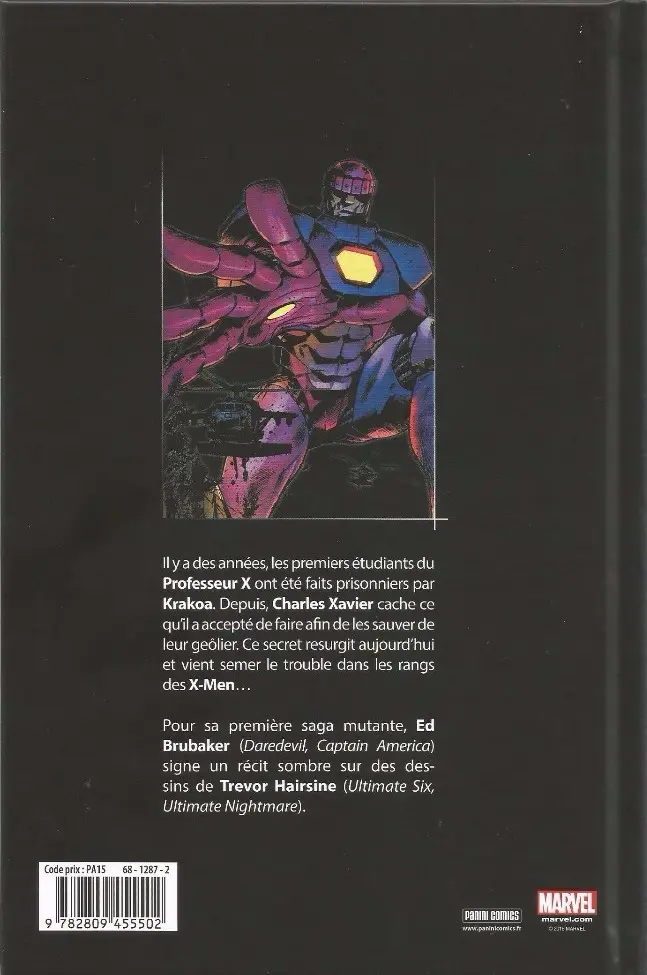 Verso de l'album X-Men - Genèse Mortelle
