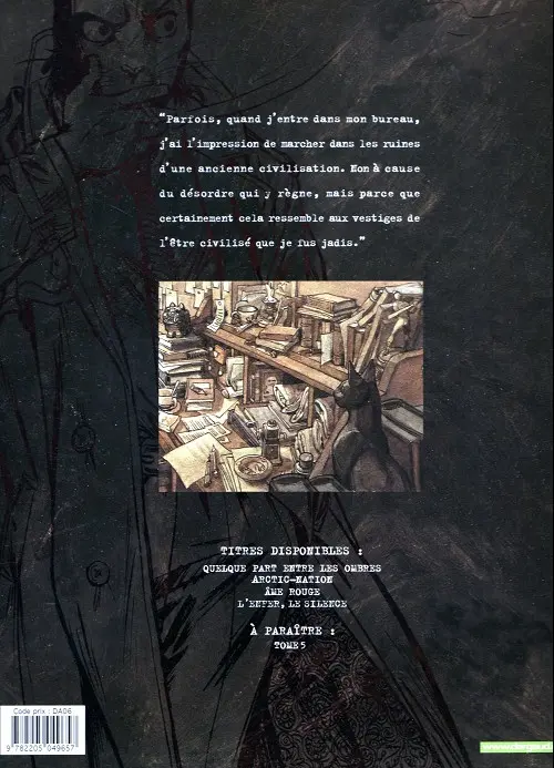 Verso de l'album Blacksad Tome 1 Quelque part entre les ombres
