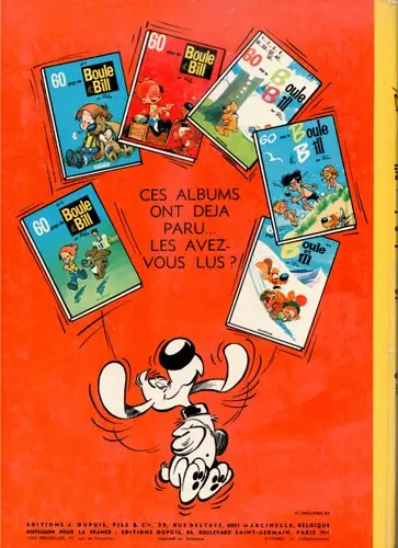 Verso de l'album Boule & Bill Tome 3 60 gags de Boule et Bill