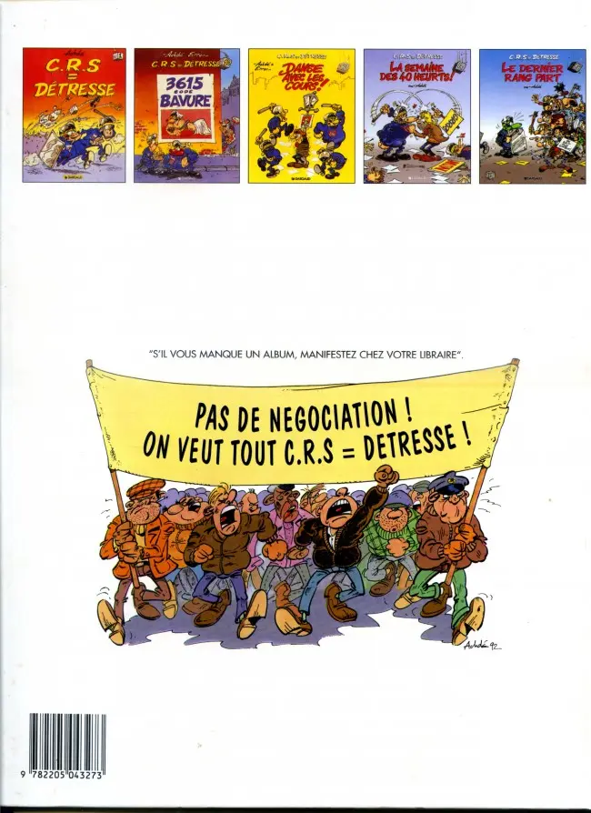 Verso de l'album CRS = Détresse Tome 3 Danse avec les coups !