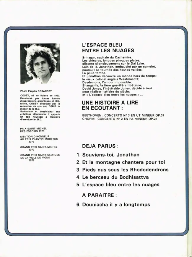Verso de l'album Jonathan Tome 5 L'espace bleu entre les nuages