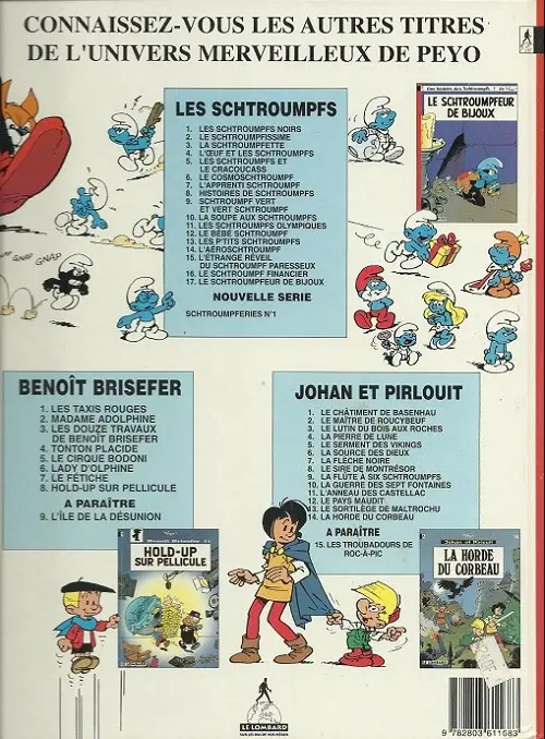 Verso de l'album Schtroumpferies Tome 1