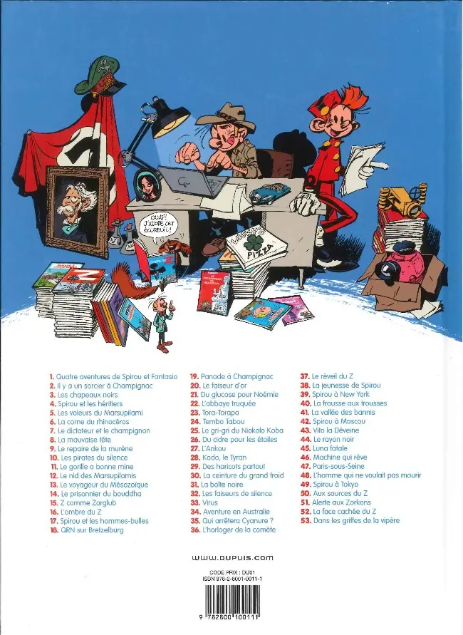 Verso de l'album Spirou et Fantasio Tome 9 Le repaire de la murène