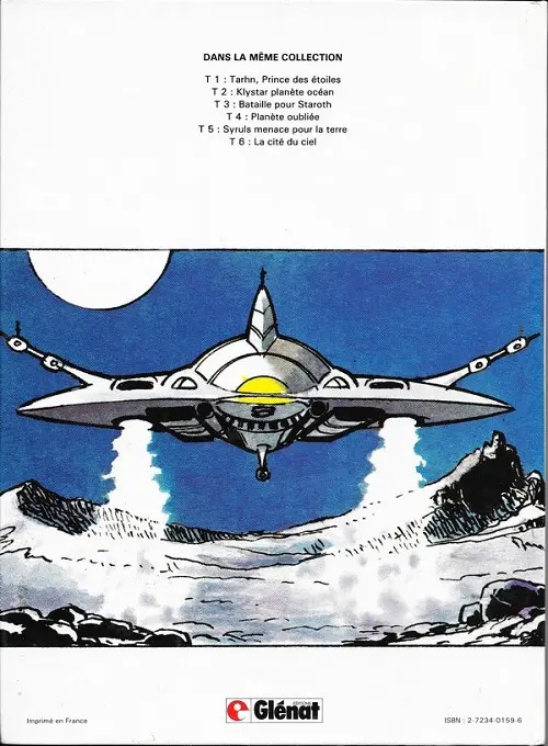 Verso de l'album Tärhn, prince des étoiles Tome 3 Bataille pour staroth