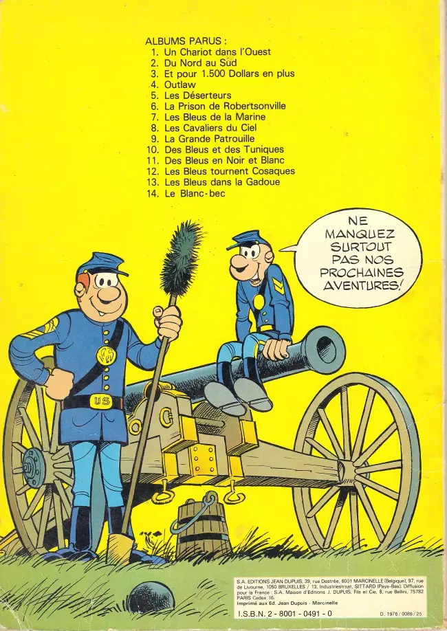 Verso de l'album Les Tuniques Bleues Tome 8 Les cavaliers du ciel