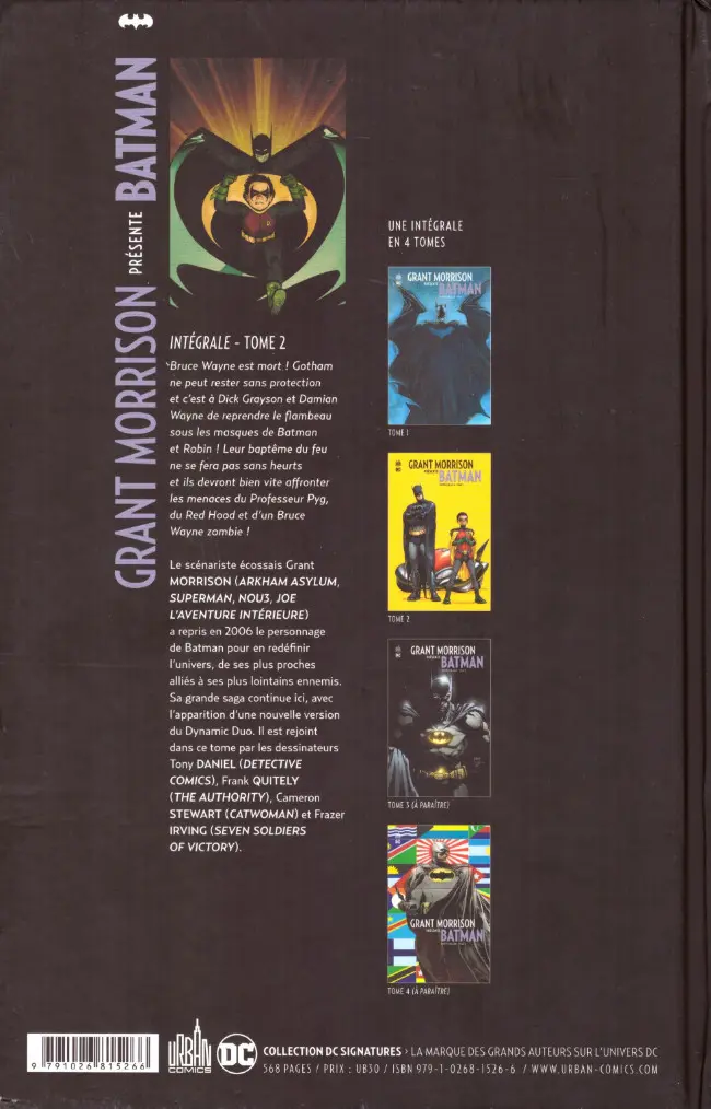Verso de l'album Batman Intégrale Tome 2