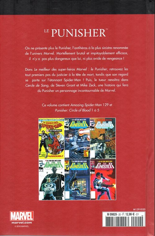 Verso de l'album Le meilleur des Super-Héros Marvel Tome 20 Le punisher