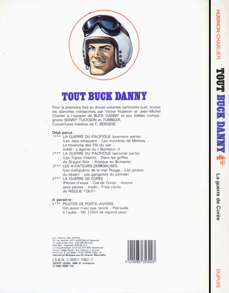 Verso de l'album Tout Buck Danny Tome 4 La Guerre de Corée