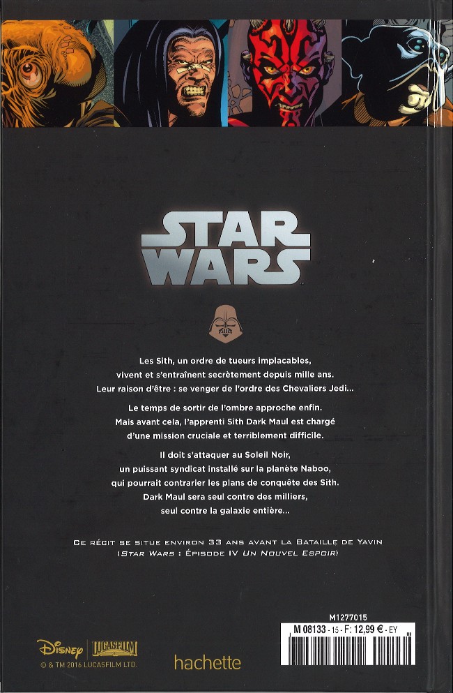 Verso de l'album Star Wars - Légendes - La Collection Tome 15 Le Côté Obscur - Dark Maul