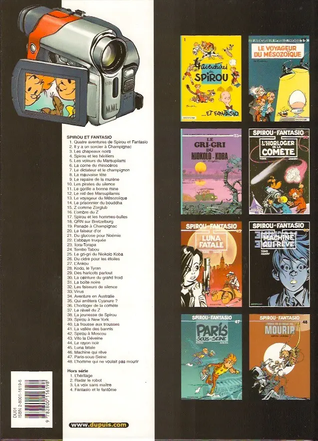 Verso de l'album Spirou et Fantasio Tome 40 La Frousse aux trousses