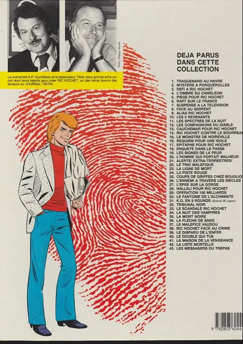 Verso de l'album Ric Hochet Tome 38 Face au crime