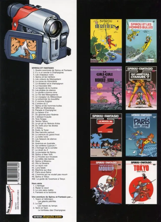 Verso de l'album Spirou et Fantasio Tome 16 L'ombre du Z