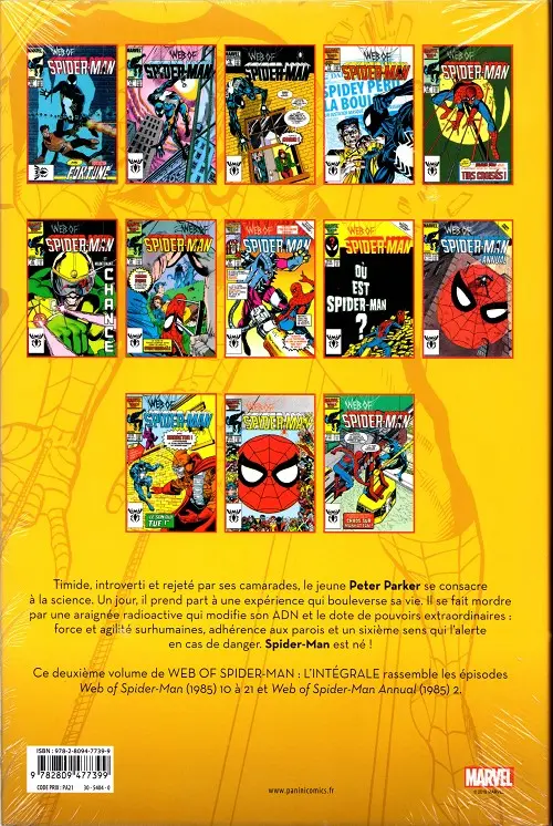 Verso de l'album Web of Spider-man - l'intégrale Volume 2 1986