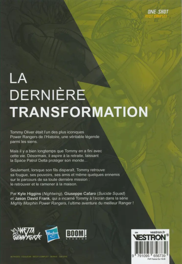 Verso de l'album Power Rangers : Soul of the Dragon